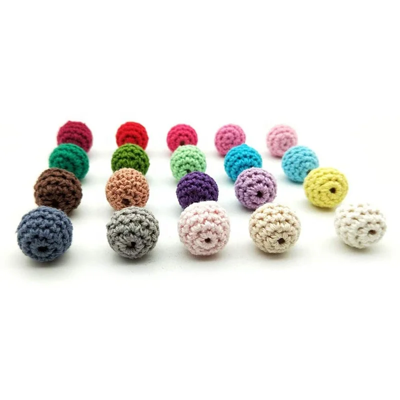 

Wholesale 36 color DIY Charms Beech Wooden Crochet Beads 20mm For Bracelet Jewelry Accessories