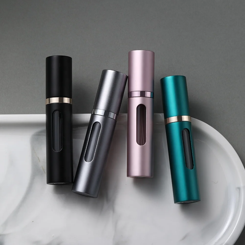 Louischanzl Classic Window Opening Mini Travel Portable 5ml 8ml 10ml Bottom Filling Valve Cosmetics Perfume Spray Bottle