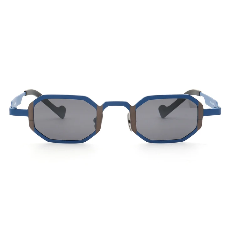 

2023 New product release High End Chic Retro 7024 Small rectangular Polaroi two-tone Titanium Sunglasses