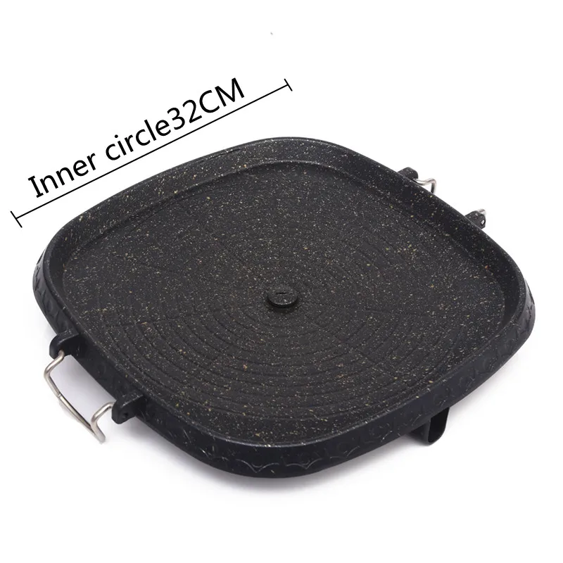 

Factory direct Korean Style BBQ Grill Pan tray Maifan stone smokeless non-stick square baking tray Affordable outdoor appliances