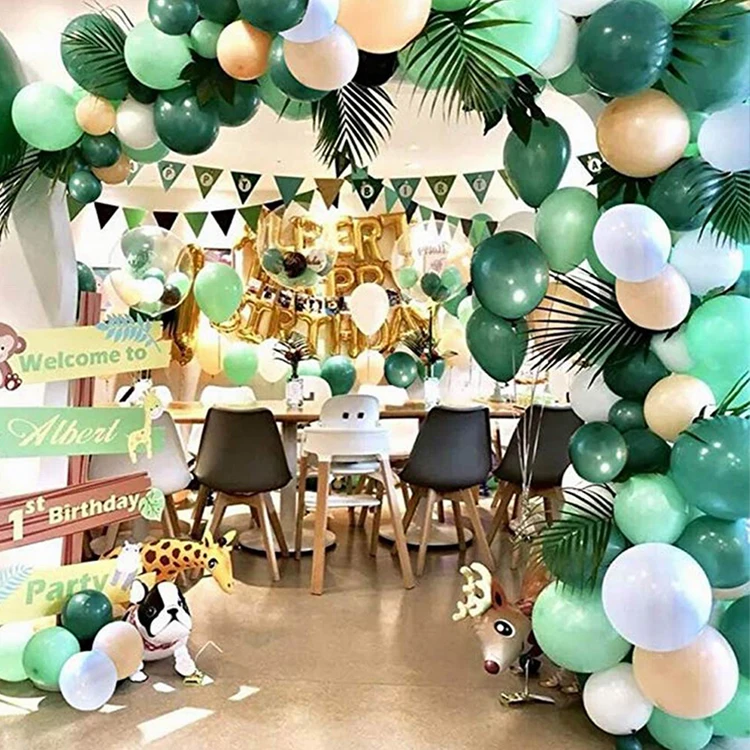 Decoration Balloon Arch Kit 162pcs Latex Balloon Set Jungle Safari ...