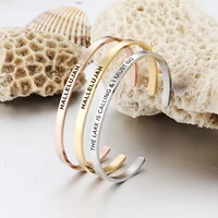 

Stainless Steel Jewelry Metal Plain Inspirational Blank Open Silver Bangle Gold Plated Custom Cuff Engraved Bracelet