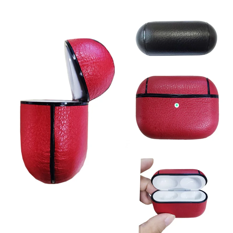 

Amazon Top Selling Factory Price Wholesale New Arrivals High Quality Hook PU Leather Case for Airpods Pro, Customizable