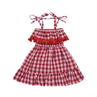 

Cheap Buy Elinfant natural fiber Baby red Plaid Clothes Spring New Born Baby girl dress