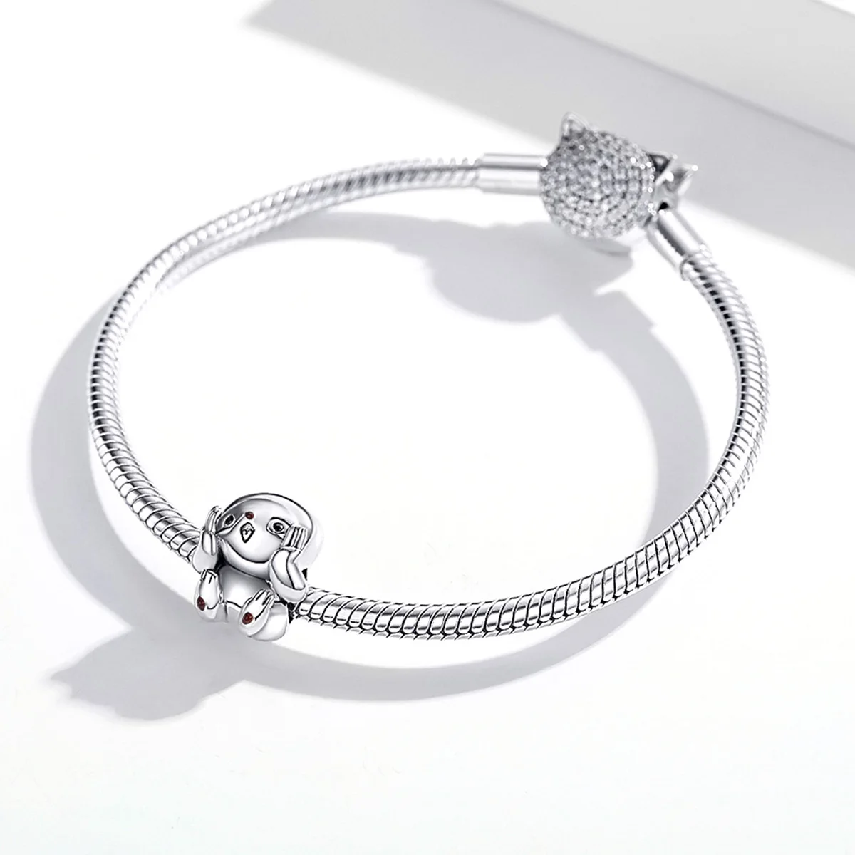 

New Type Fashion Women Jewelry 925 Oxidized Silver Sloth Animal Bracelets For Charms