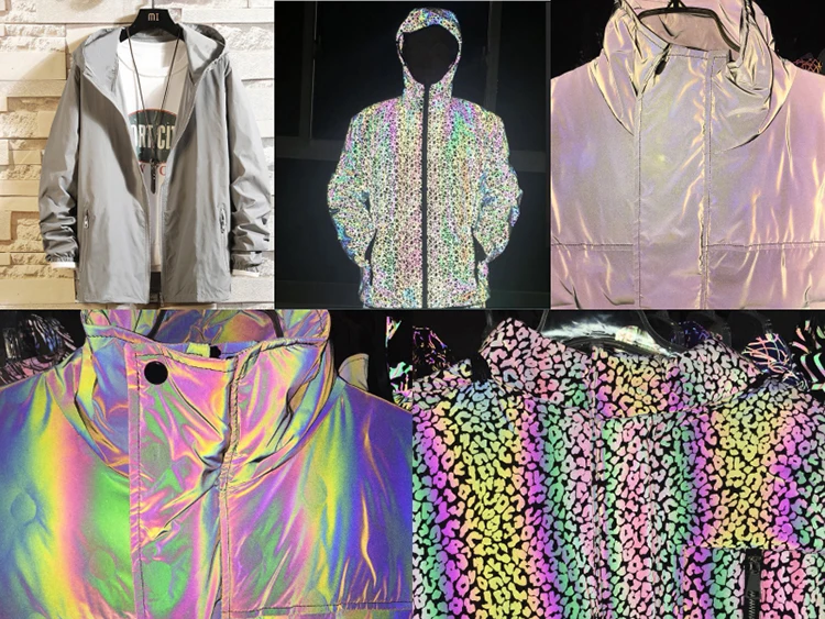 100%polyester Reflect Woven  Sportswear Garment Cloth High Visibility Reflective Jacket Fabric