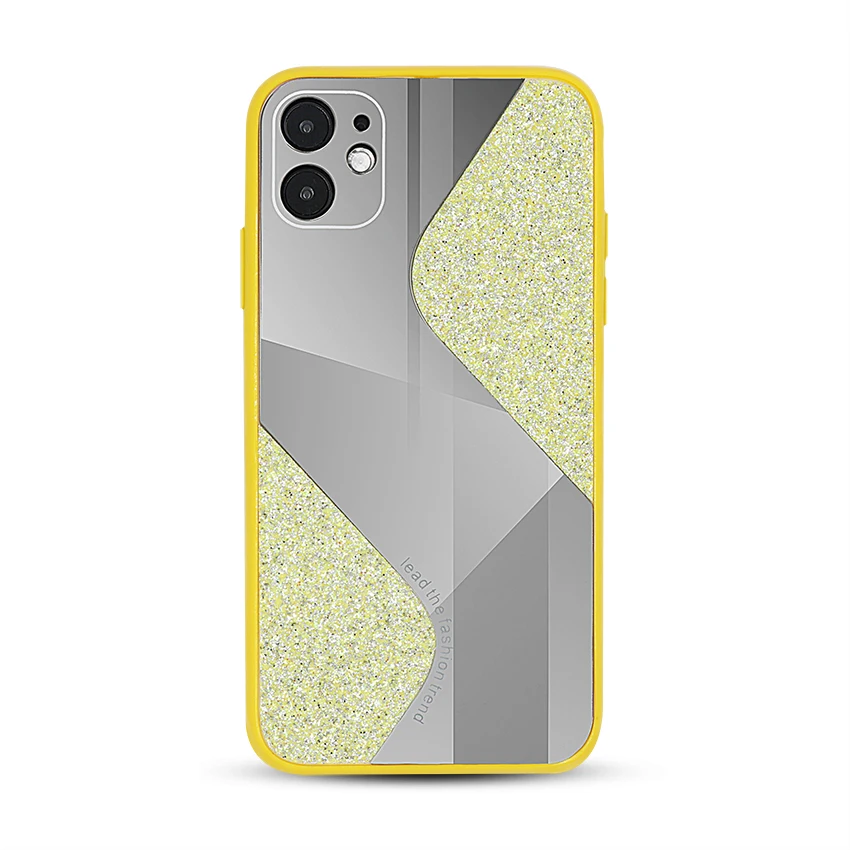 Luxury glittering powder water drill makeup mirror phone case for iphone 12 pro