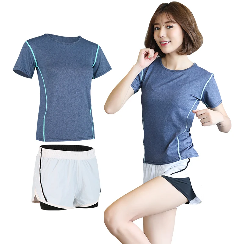 

2021 High Waist Womens Jogging Clothes Quick Dry Yoga Wear Set Sports Gym Fitness Suit Sportswear, Customized colors