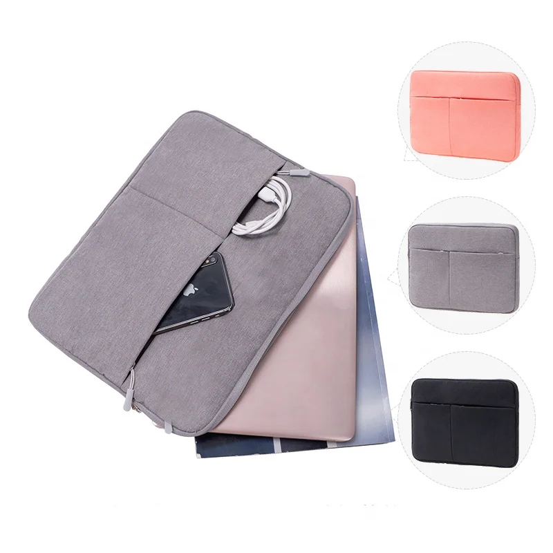 

Private label 13 inch laptop sleeve laptop liner bags soft pad bag, Black, gray, orange