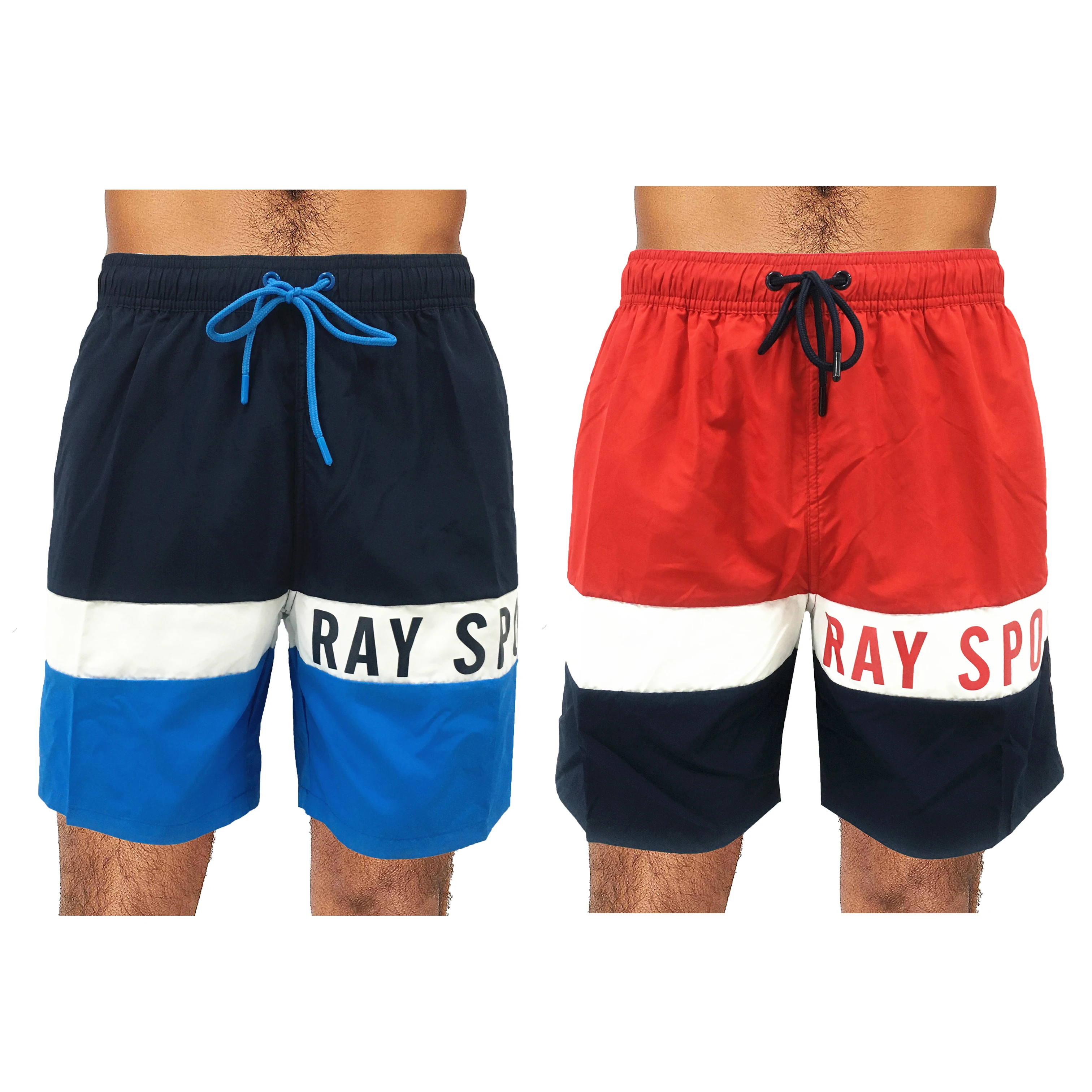 

2021 Mens Swim Trunks Quick Dry Swim Shorts with Mesh Lining Swimwear Bathing Suits, Red/navy