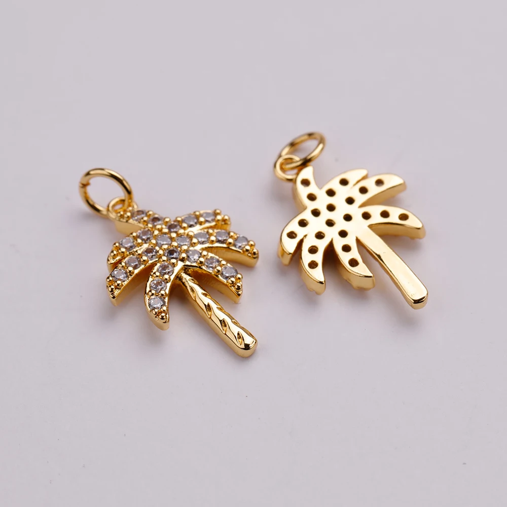

10*14mm coconut tree white zirconium pendant copper zirconium micro pendant