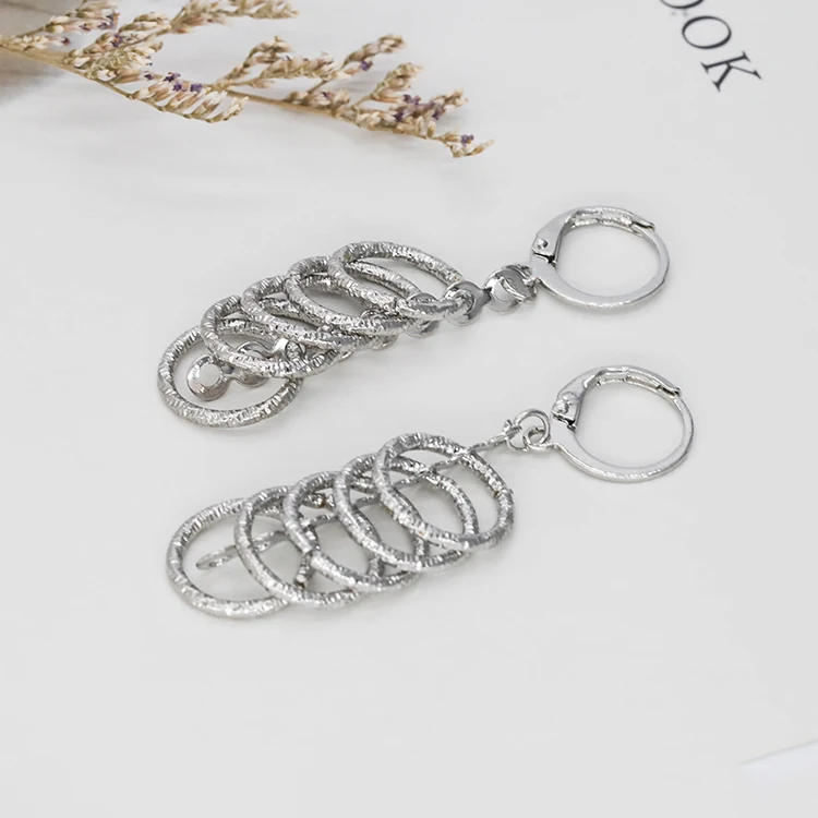 

Factory directly sell 925 sterling sliver earrings hot pendant hoop earrings circle shaped pendant acrylic earrings, Silver