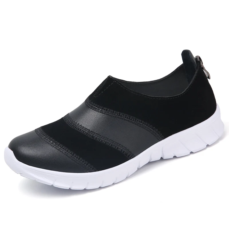 

New Arrival PU Comfortable Soft Minimalist Casual Walking Running Trainers Sport Shoes Women Sneakers Walking Shoes, Black/dark brown/light brown