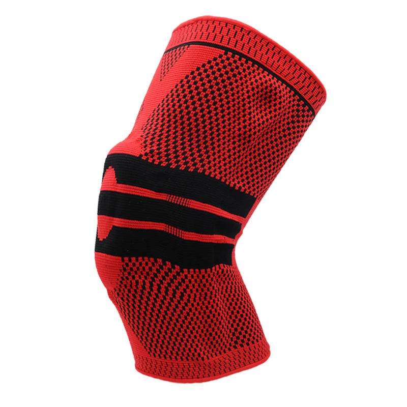 

Miket 2021 Hot Style Sports Neoprene Knee Sleeves Support Knee Wraps Knee Brace Compression, Black red gray
