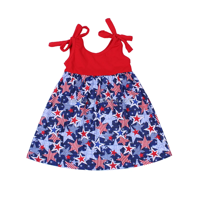 

Sleeveless Girl Boutique Clothing Summer Design Kids 4th of July Dresses, Picture