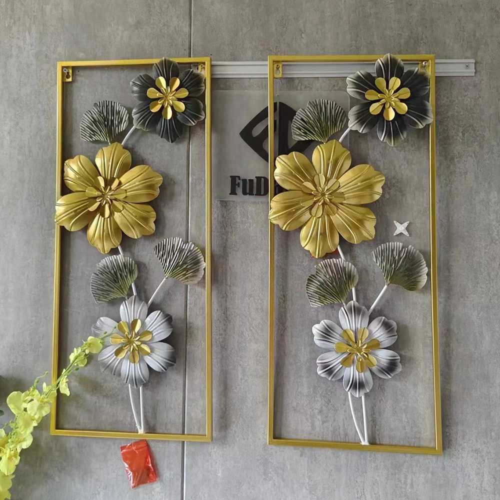 70X30CM Nordic Style Luxury Metal Hanging Decor Large Living Room Flower Shape Wall Hanging Art Decor Home Dropshipping DDP