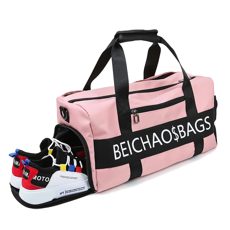 

2020 hot selling customized pink duffel bag women sports travel bag, Picture display color or customized