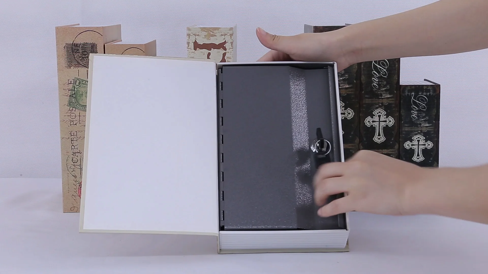 Hidden Combination Book Safe,Secret Antique Looks Like Books Home