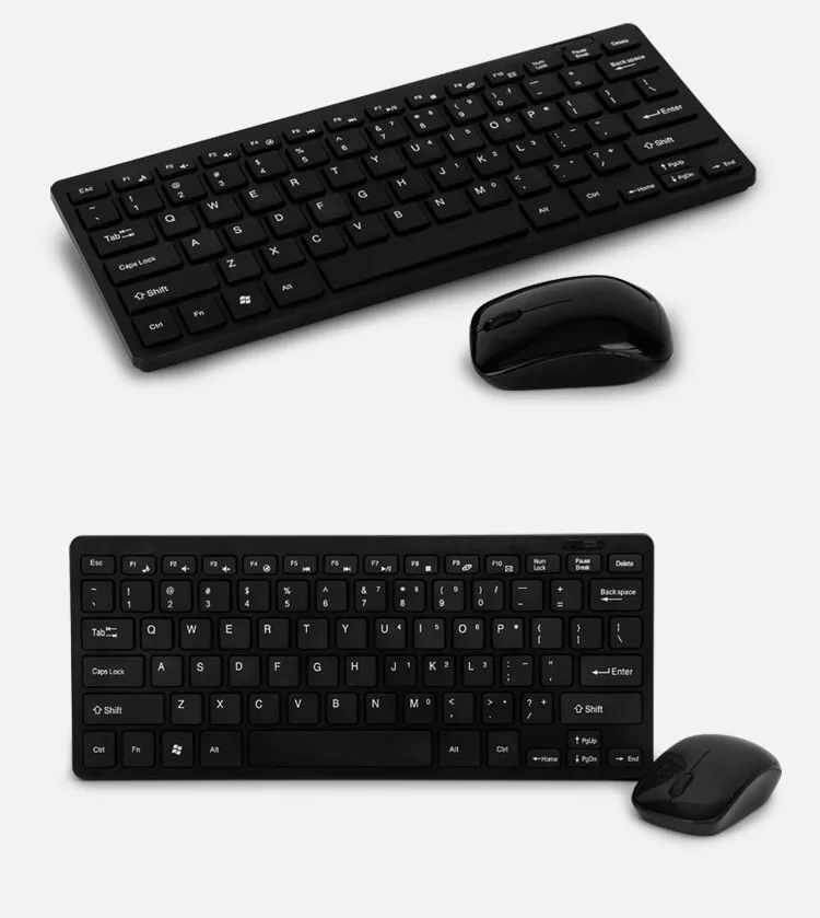 

2.4G Wireless Keyboard and Mouse Combo Set for Notebook Laptop Mac Desktop PC, Black white