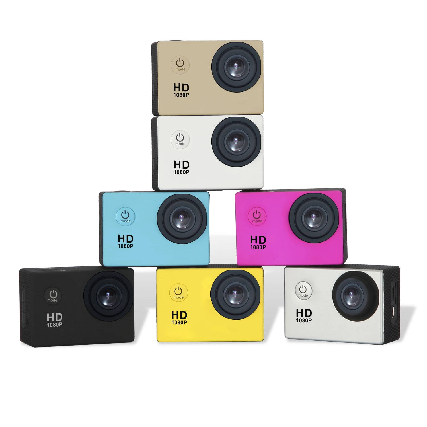 

Top seller 1080p promotional waterproof video action camera oem manufacturer, Black, blue / green, red / pink, silver / gray, white, yellow / gold