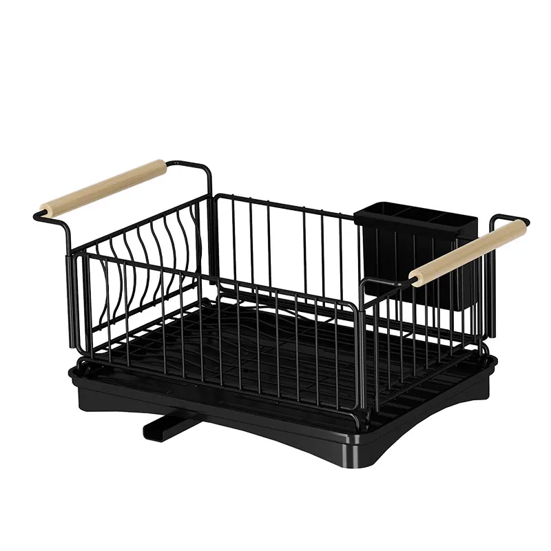 

New Kitchen Demountable Dish Rack Sink Storage Holders Racks Kitchen Dish Drainer Drying Rack, Black/white