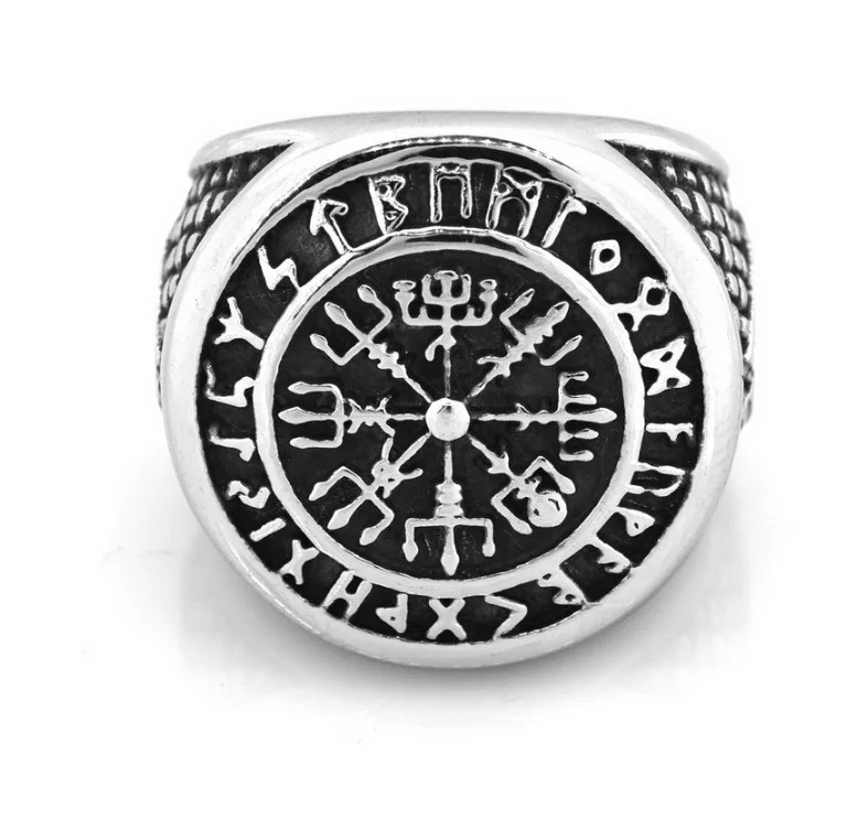 

Popular special symbol male fashion film and television peripheral Viking alloy ring supplier, As picture