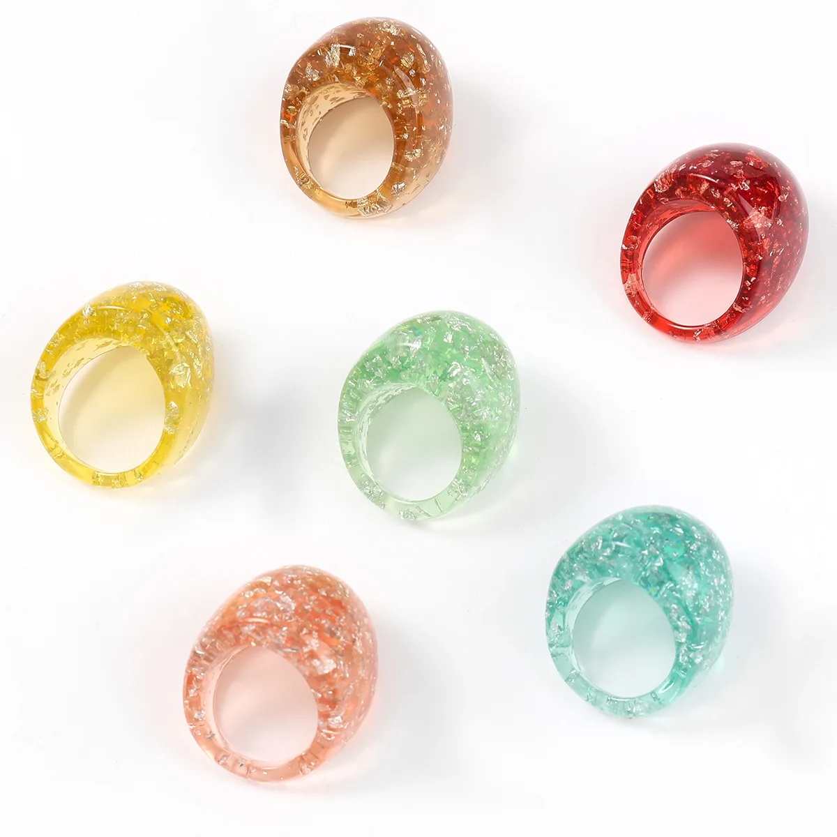 

2021 Wholesale Popular Women Colorful Rings Geometric Chunky Resin Ring Resin Ring Mold