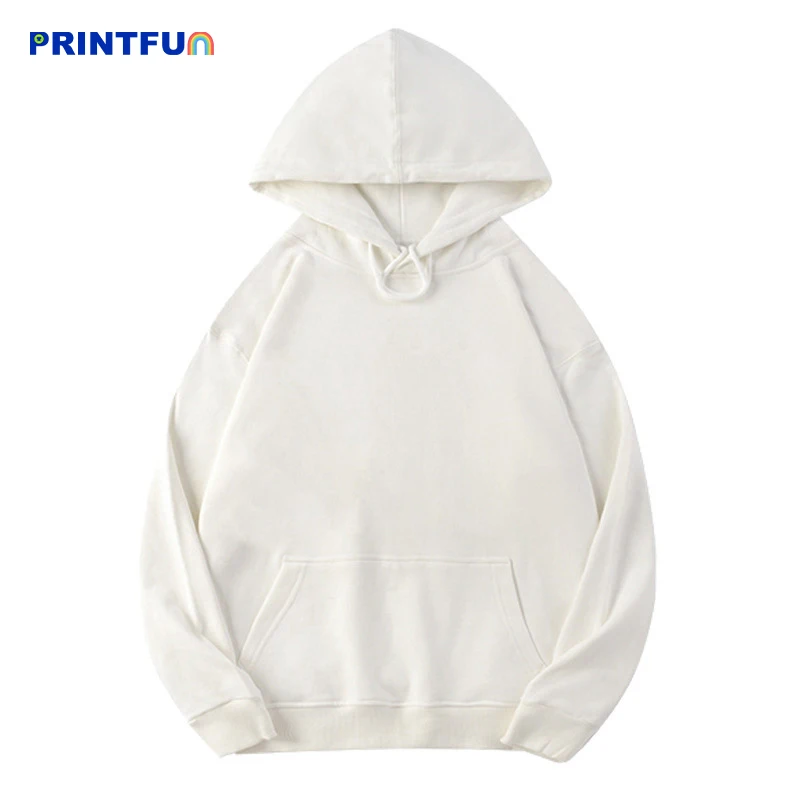 PRINTFUN Small Moq Clothing Manufacturer Customized Printed 100% Cotton Oversized Blank Mens Sweatshirt  Hoodie Clothes