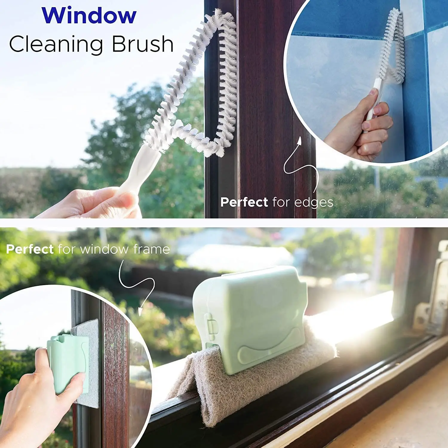 

E091 Household Cleaning Tools Gadget Air Conditioning Window Rail Guard Grooves Gap Wiper Ditch Car Cleaning Dust Brush Set, As pic