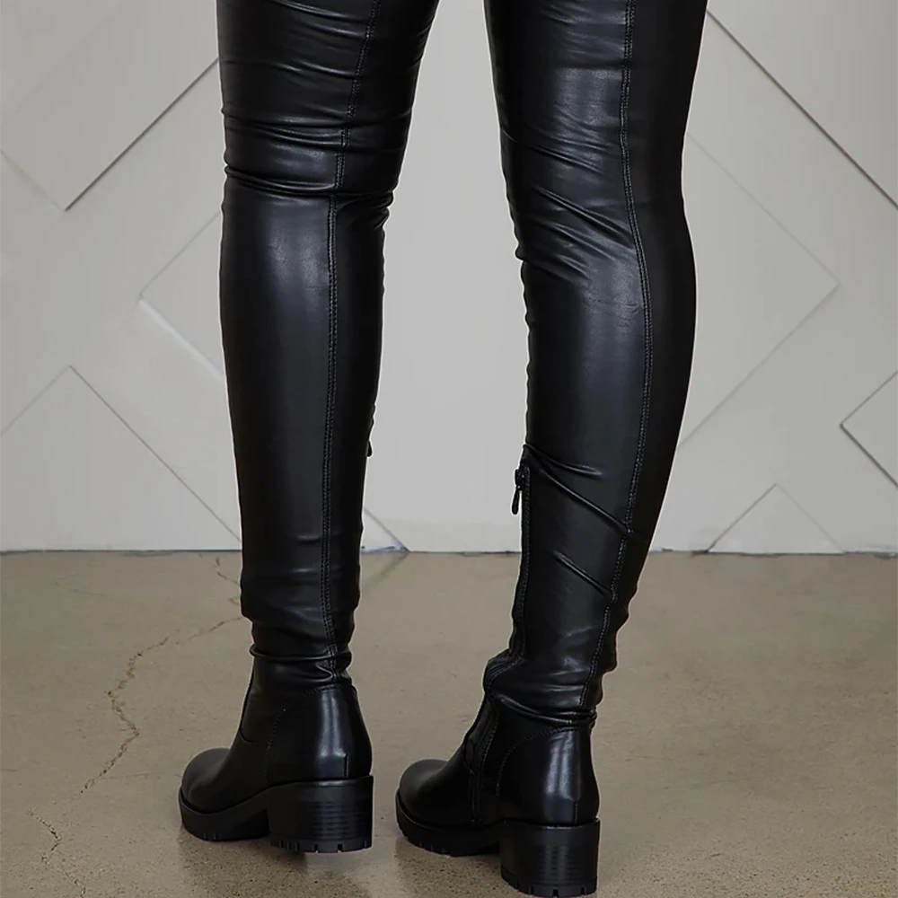 

Stretch Skintight Platform Shoes Women Over Knee High Boots Flats Shoes Thick Boots 2022 Autumn Winter