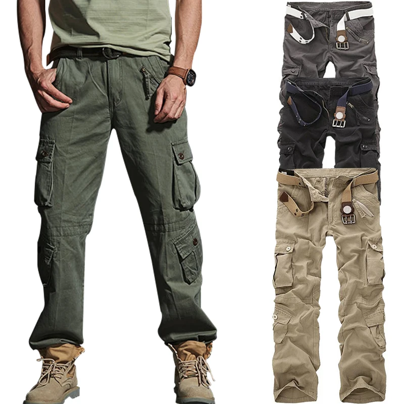 

Men's cargo pants large side side multi-pocket Zip Pocket Nylon Leisure jogging pants plus size pants jeans