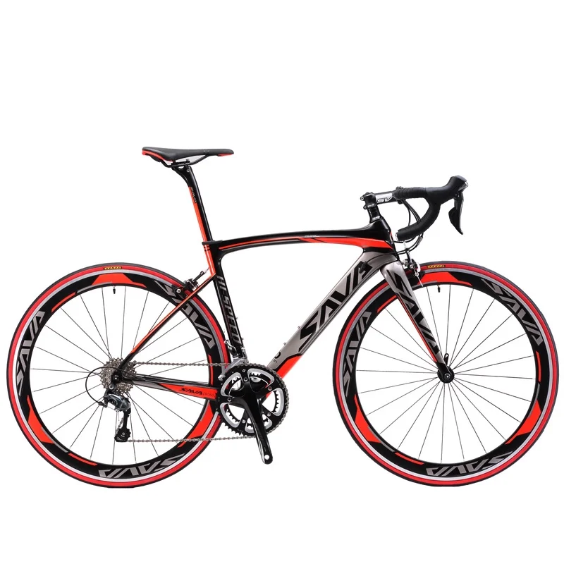 

SAVA Lightweight high quality manufacturer direct sell carbon road bike Disc Brake, Black grey red, black white orange,black white red