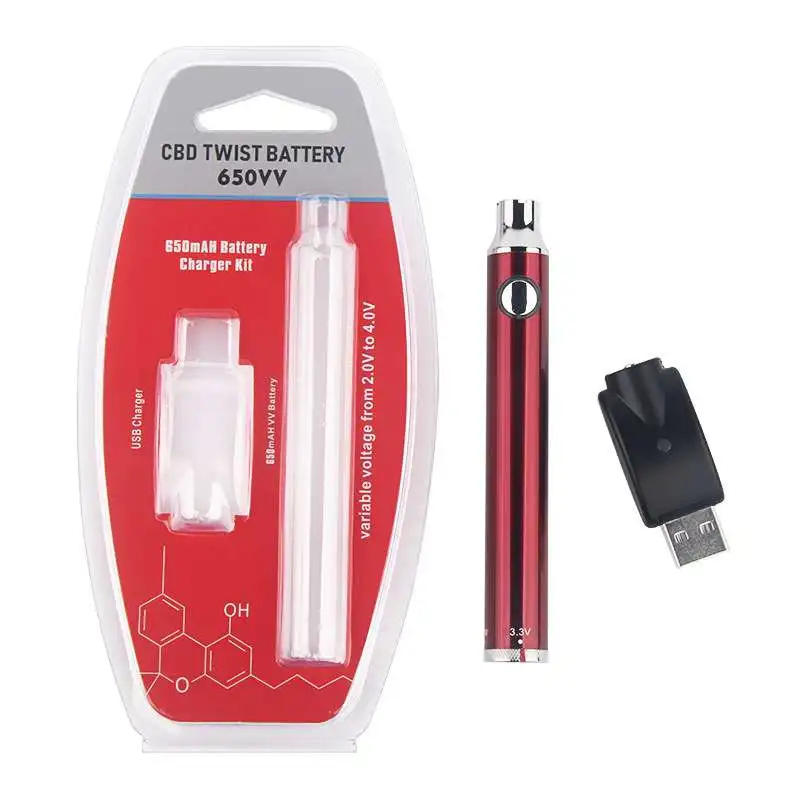 

Multiple Color Custom 510 Vape Pen Electronic Cigarette Rechargeable Twist Battery Factory Price Evod EGO CBD E-Cig Battery, Black silver blue red