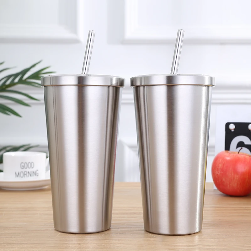 

Reusable Custom 16oz Stainless Steel Tumbler Cups Wholesale Insulated Tumbler Vacuum Coffee Mug Cups With Lids and Straw