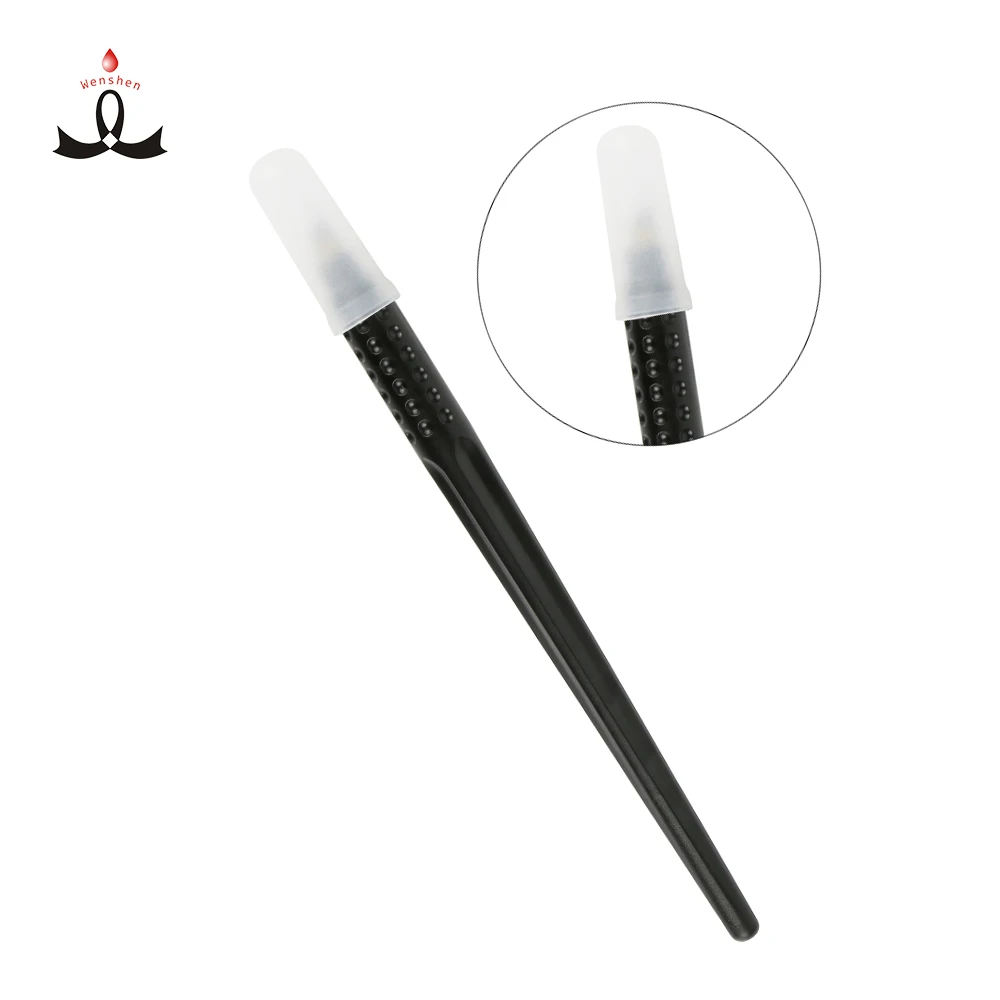 

Manual tattoo pen Medical Package Classic Tattoo Hand Tools Black Disposable Microblading Pen With Sponge Cup, White and black