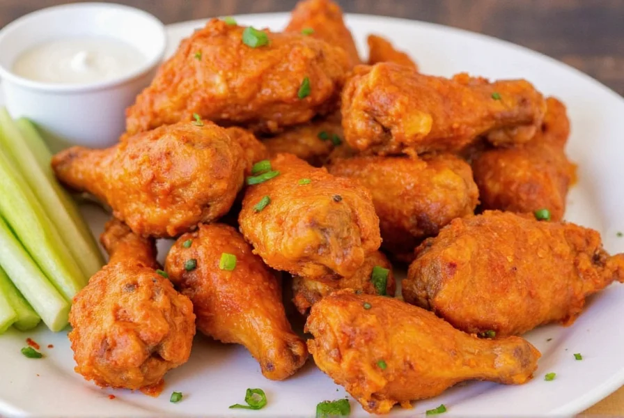 Buffalo wings with red sauce