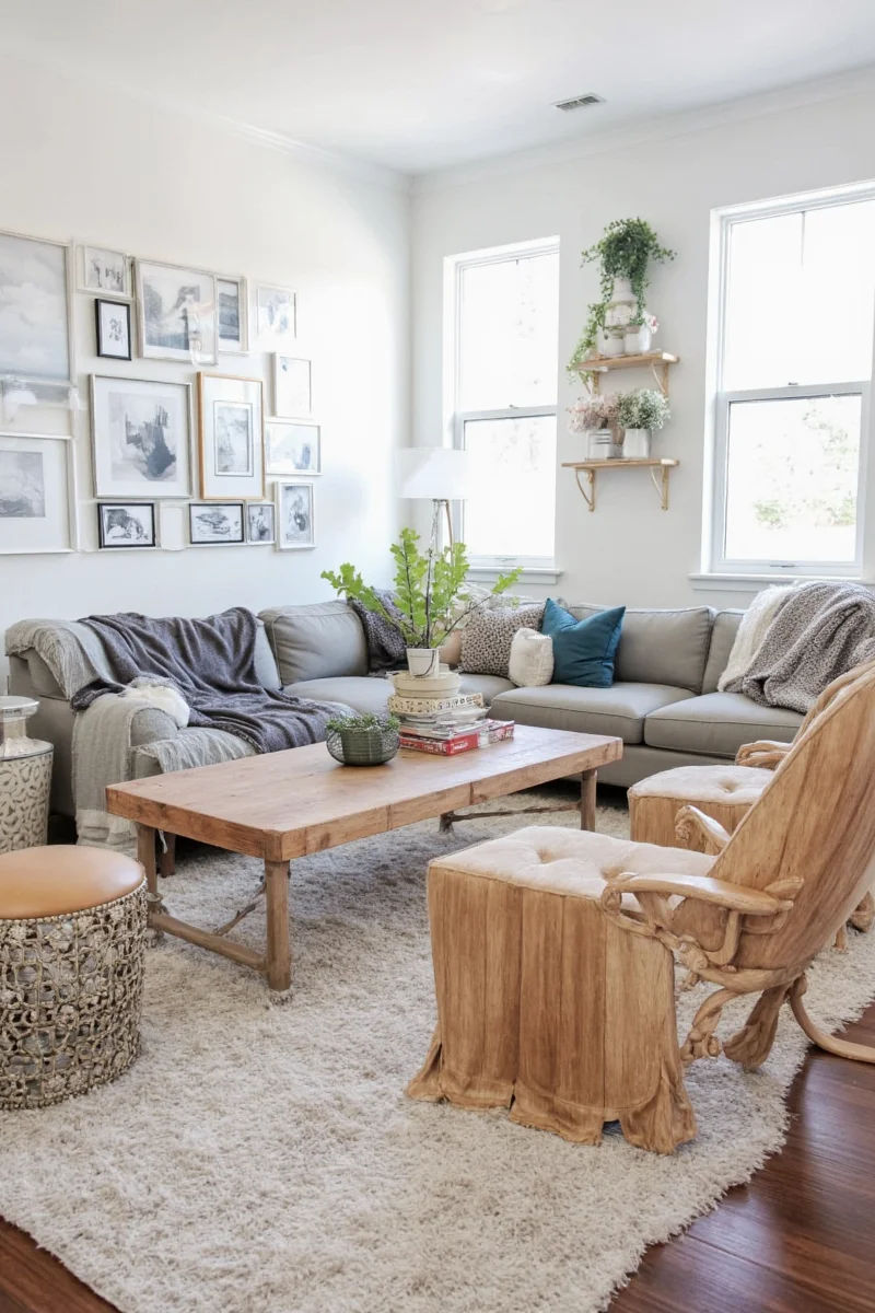 Modern yet kid-friendly living room setup