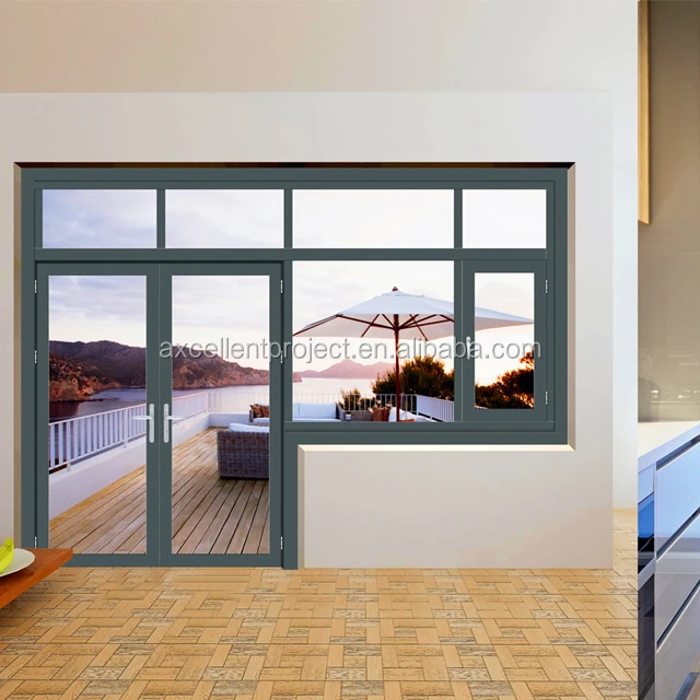 
Hot Selling Aluminium Casement Swing Door Frosted Glass Toilet Door 