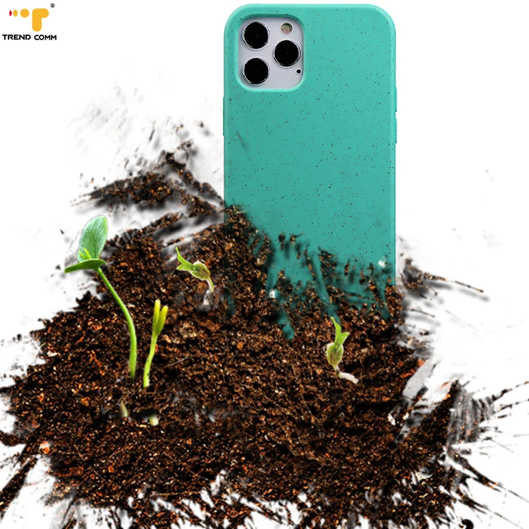 

Eco friendly Biodegradable Wheat Straw Color Soft Phone Case For iPhone 12, Champagne, dark green, mint green, black, yellow, red