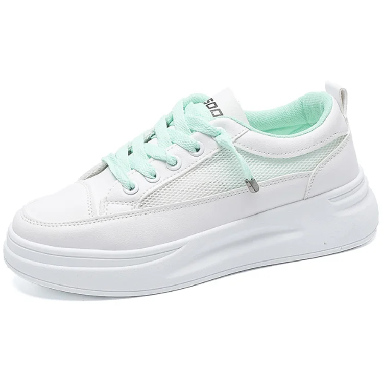 

The new Korean white shoes for summer 2020, White, green