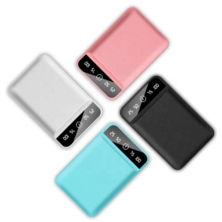 

Mobile phone charging treasure mini power bank with Digital display, Blue,pink,black,white, etc