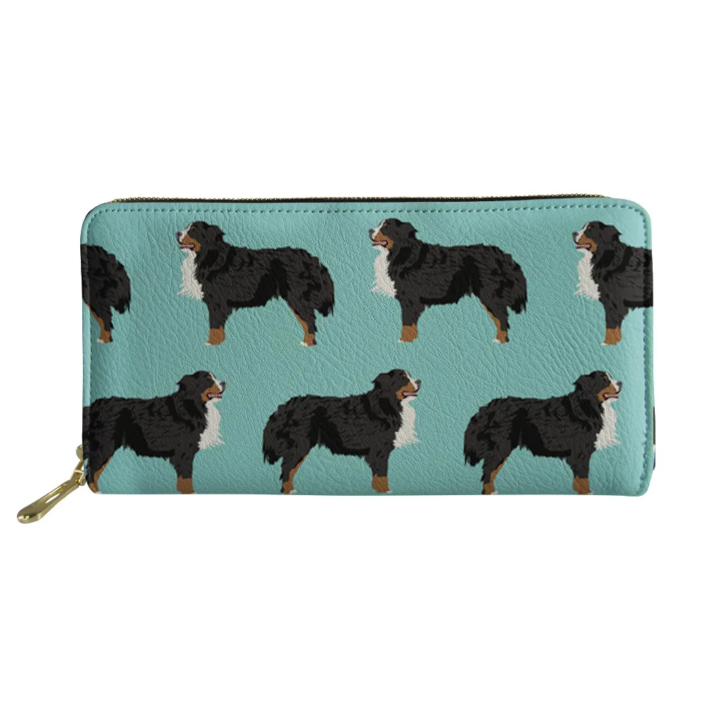 

MOQ 1 2021 Bernese Mountain Dog Women Hand Clutch Phone Wallet With Large Capacity Cash Inside Purses Smooth Metal Zipper, Customized color