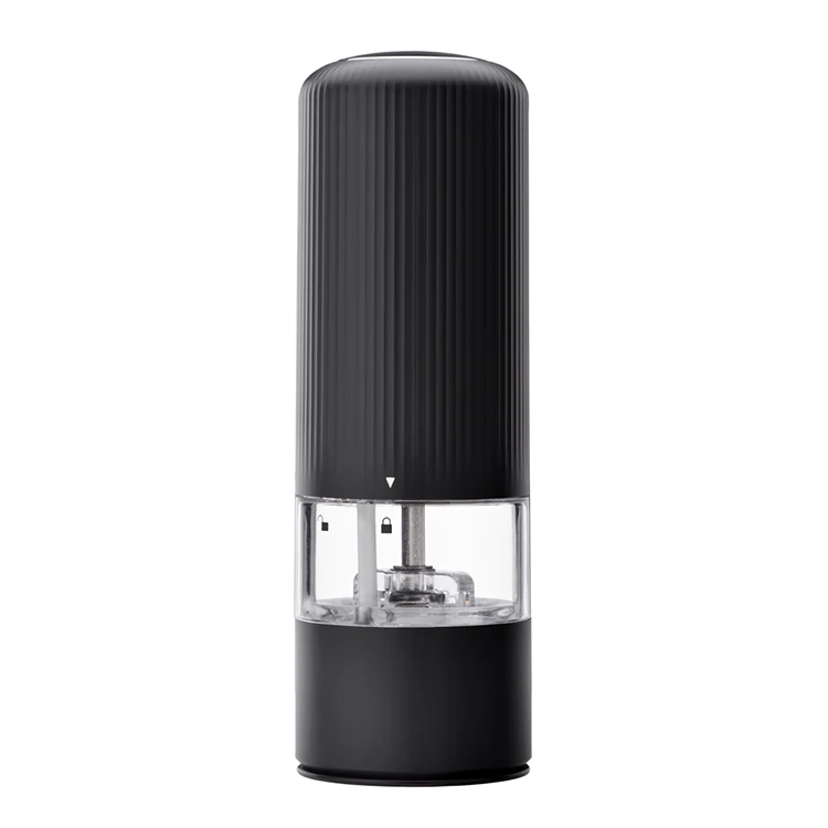 

High Quality Stainless Steel Battery Operated Adjustable Thickness Salt and Pepper Grinder with Ceramic Grinding, Silver,black