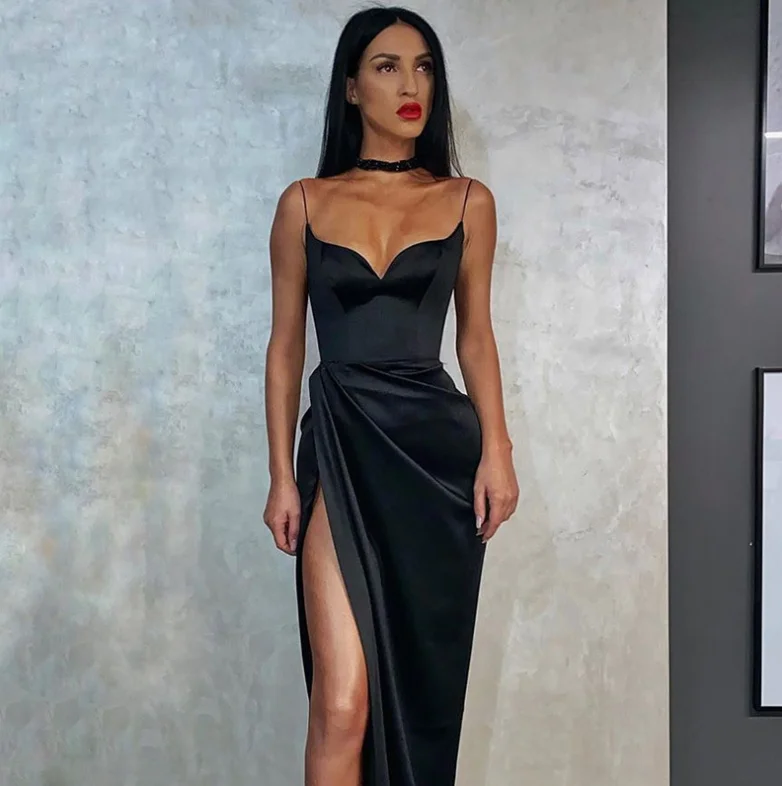 

wholesale summer lady elegant black stylish sexy club party dinner dresses women 2021