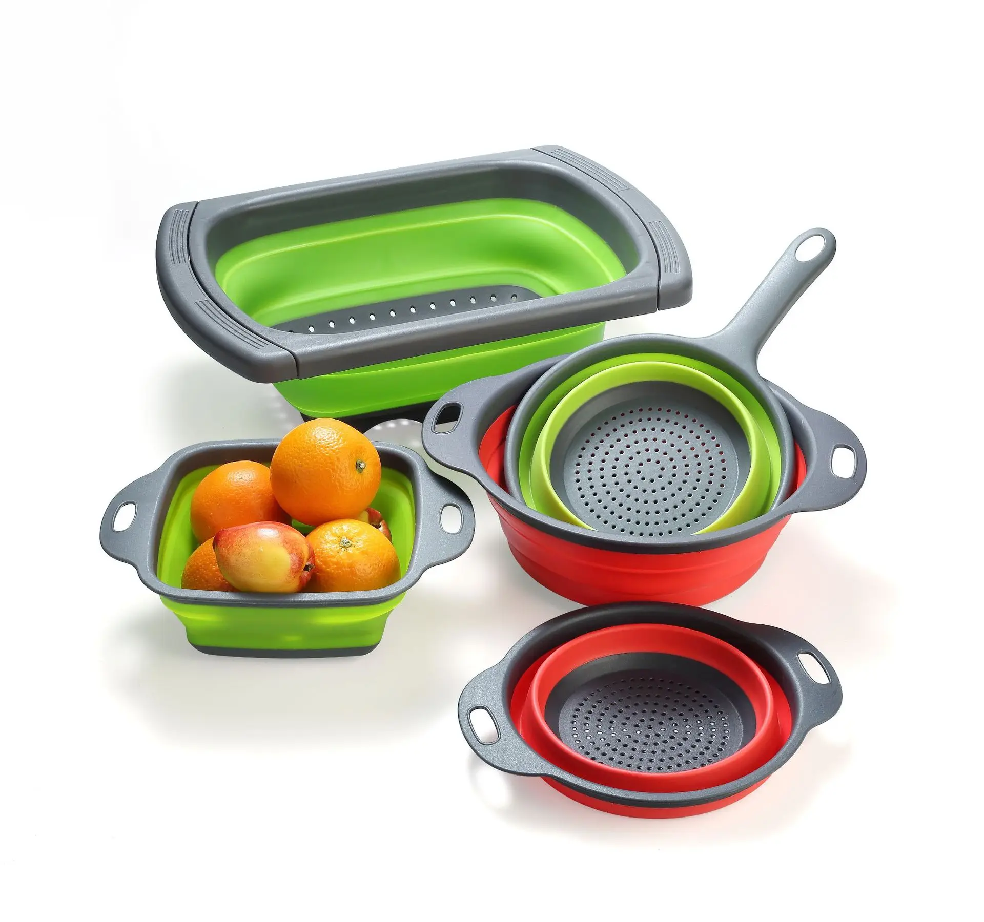 

Factory hot sell kitchen tools collapsible fruit vegetable silicone strainer colander, Customizable