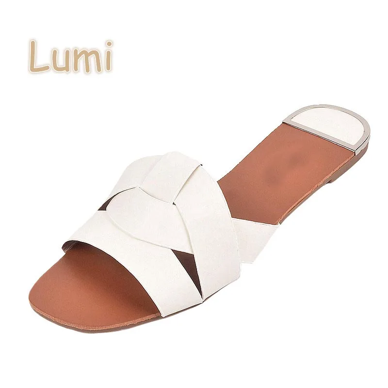 

Fashion ladies fancy simple flat slipper sandal shoes, As photo