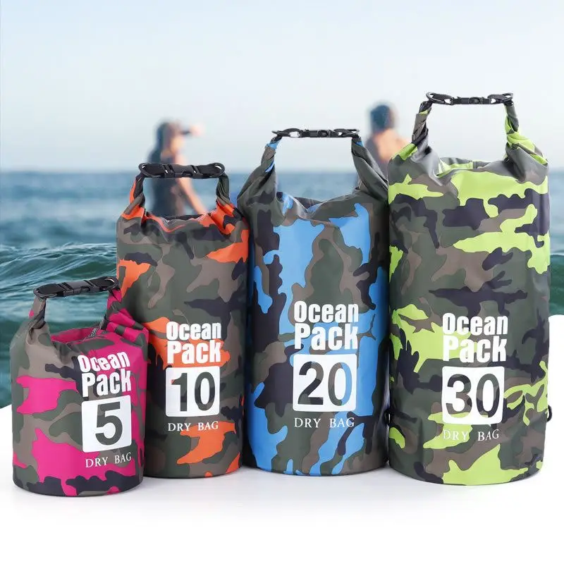 

Roll Top Dry Sack Keeps Gear Waterproof Dry Bag 2L 5L 10L 15L 20L 30L Large Capacity Floating Dry Backpack, Multi-colors