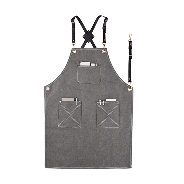 

Ribbon Cotton strap Combine Washed Canvas Barber Work Apron, Can be customized