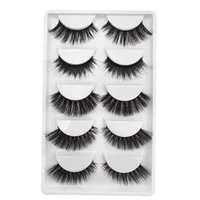 

Wholesale 5 pairs Fluffy False Natural Strip Real Faux Lashes 3D Mink Eyelashes With Customize Box