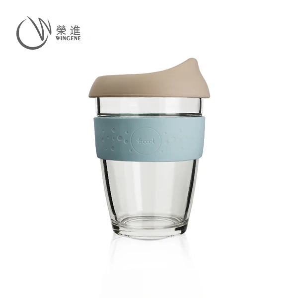 

Wingenes New Promotional Custom Silicone Coffee Cup eco friendly Reusable Water Cup with Lid, Multi colors